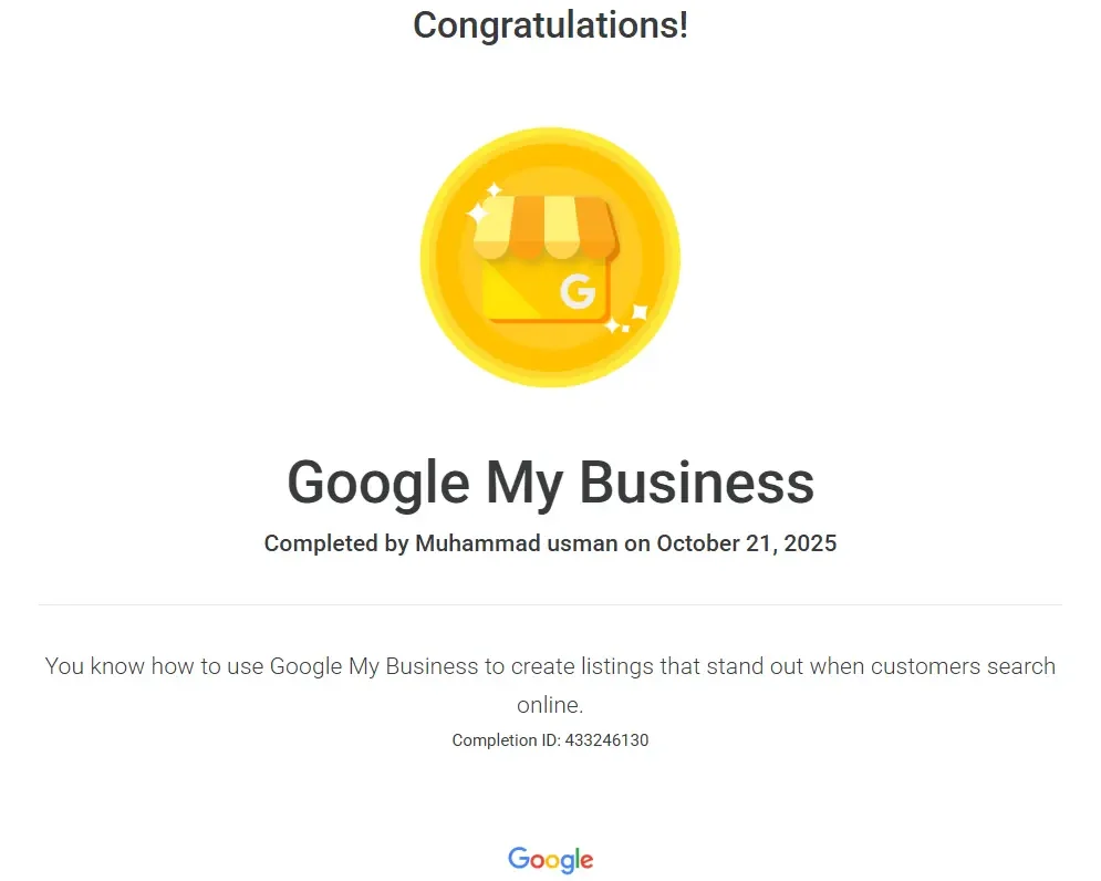 Google My Business Completion
