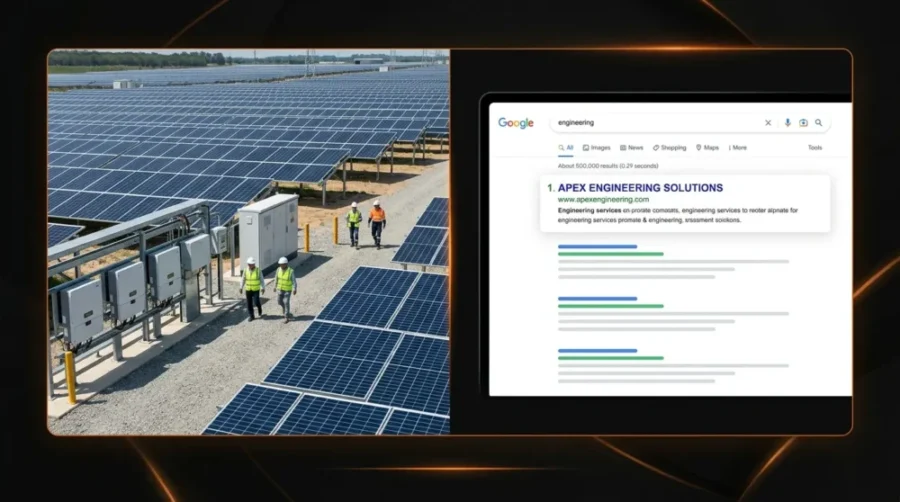 SEO for engineering companies showing EPC contractor ranking on Google search results